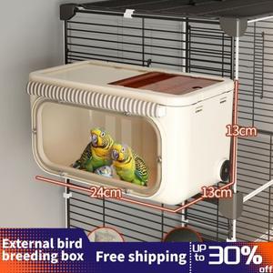 투명 새 둥지 번식 상자 케이지 Arakeet 아크릴 앵무새 하우스 걸이새장 액세서리