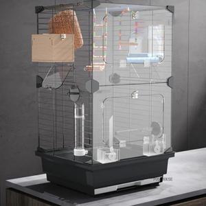 앵무새 아크릴 새장  새 액세서리  특별한 새집  모던한 대형 오픈형 휴대용 애완용품