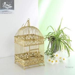 유럽 단스틸 복고풍 황금 둥근 앵무새 새장 대형 찌르레기 노란색 새 Xuanfeng 모란 비둘기 사육