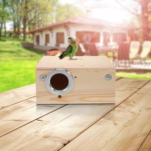 앵무새를 위한 1세트 새 둥지 상자  나무 번식 케이지  자연스러운 마감  맥세이프하고 편안한 앵무새집