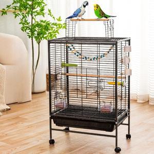 고급 새장 대형 앵무새 액세서리 서랍 바퀴 새집 잠금 장치 비둘기 급이기 용품