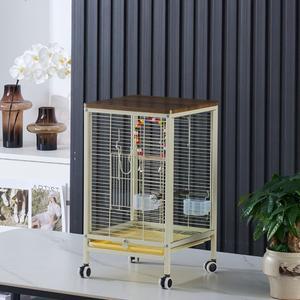 휴대용 접이식 스틸제 앵무새 새장 대형 여행용 견고한 금속 실내외 가정용 잠금 가능 애완동물 케이지