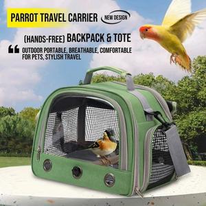 앵무새 여행 가방 투명한 창 디자인을 갖춘  휴대용 크로스백 새 운반기(코카티엘 및 미니 소형 소형 새용)