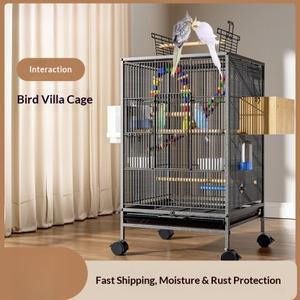 대형 고급 분체 도장 금속 앵무새 번식장 새장  다층 분리형 트레이  코카티엘  버디용
