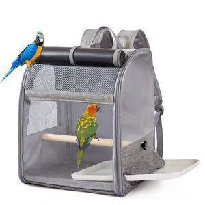 휴대용 조류 배낭   큰 공간 새장  여행 가방  퍼치 및 트레이 포함  코카티엘 앵무새