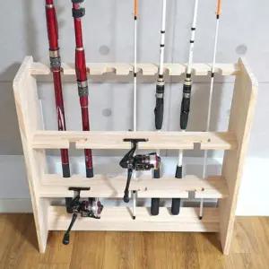 취미낚시 아름데코 원목 낚시대 멀티 로드 거치대 7구+6구