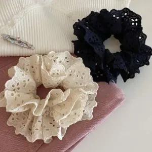 펀칭 레이스 헤어 스크런치 올림머리 곱창 머리끈 똥머리 고무줄