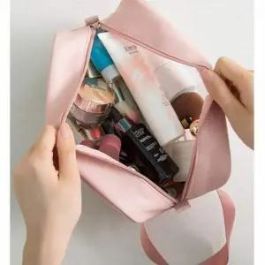 여행용 세면도구 파우치 투명 방수 PVC 중형 화장품 가방 손잡이