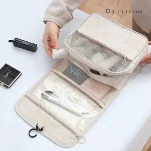 휴대용 여행 세면도구 가방 벽걸이형 수납 파우치 목욕탕 수영장