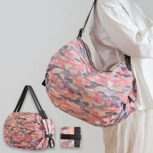 접이식 경량 여행용 보조가방 접는 짐가방 핑크 믹스 1박2일