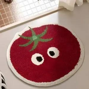 토마토 아보카도 빨아쓰는 디자인 욕실 현관 자카드 터그 발매트