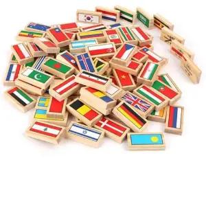 [셀러허브][브레인숲] 다문화보드놀이SET 만국기 시리즈-도미노 자석 깃발 다문화퍼즐 (S46568492)