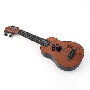 [에이치플러스몰]TBZ 소프라노 발자국무늬 딥브라운 우쿨렐레 귀여운우쿨