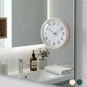 흡착식 욕실 방수 벽시계 화장실 주방 목욕탕 거울 냉장고 붙이는 가정용 무타공 소형 미니 원형 인테리어