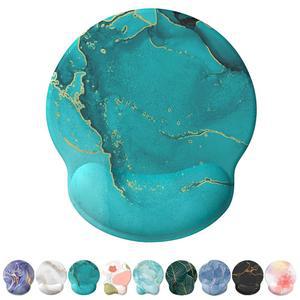 손목 받침대가 있는 eulps 마우스 패드, 부드러운 표면 젤 지지대가 편안한 컴퓨터 완화를 위한 미끄럼 방지 PU 베이스(침착한 호수)