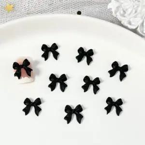 [에스에스_62]젤 리본 파츠 블랙 화이트 네일재료 10개입