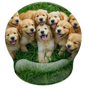 손목 받침대가 있는 강아지 인체공학적 마우스 패드, 지지대가 게이밍 책상용 재미있는 미끄럼 방지 PU 베이스가 컴퓨터 귀여운 사무용 책상 액세서리