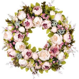 현관문 화환 22인치 데이 장식용 스타일의 CEWOR 봄여름 FLORU 스프링 블루