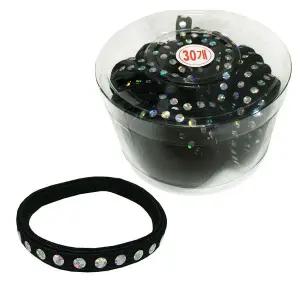 삼광 반짝다이아 납작 검정고무줄 머리끈 30개