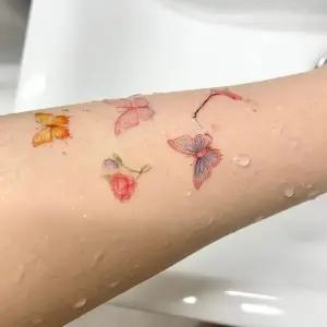 [에스에스_62]나비 꽃 축제 타투스티커 판박이 문신 타투