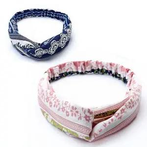 여성용 여름용 캐주얼 페이즐리 패턴 반다나 헤어밴드 머리끈