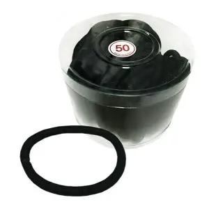 삼광 매듭없는 통통검정고무줄 머리끈 헤어밴드 50개