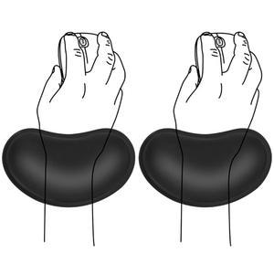 JIKOU 2팩 마우스 손목 받침대, 미끄럼 방지 고무 베이스가 있는 메모리 폼 받침대 지지 쿠션, 게임, 사무실, 컴퓨터, 노트북(블랙)을 위한 인체공학적
