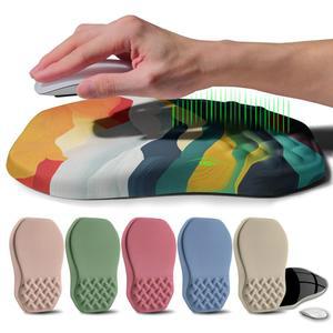 손목 휴식과 터널 완화를 위한 양측 경사 메모리 폼 마우스패드가 포함된 글램타이드 인체공학적 마우스 패드 지지대 11.8x7.9 컬러풀 라인