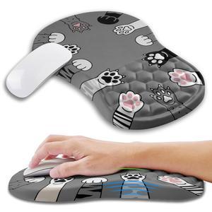 메모리 폼 마사지 벌지가 있는 쿠오스그마 인체공학 마우스 패드 손목 지지대, 터널 받침대(12x8 인치, 발)