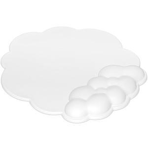 가죽 표면이 있는 JIKOU 마우스 패드 손목 지지대, 메모리 폼이 클라우드 받침대 패드, 홈 오피스 노트북 맥용 미끄럼 방지 PU 베이스 (클라우드 화이트)