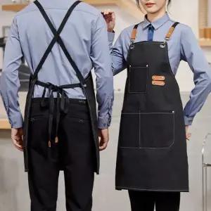 캔버스 2컬러 에이프런 미용실 데님 앞치마 식당 감성