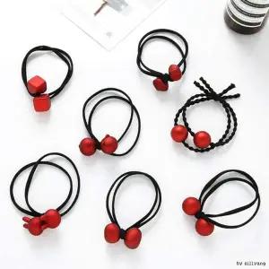 리틀걸 앵두머리끈 7종세트 머리방울 밴드 끈 올림머리 머리방울
