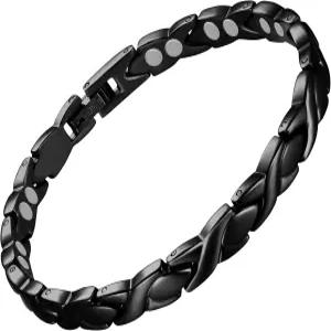 네오디뮴 자석이 있는 여성용 페라코 마그네틱 팔찌 독특한 X자형 링크(블랙)
