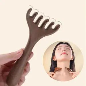 머리지압 두피 괄사빗 우드 마사지기 얼굴 바디 빗 시원한 마사지