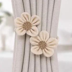 [콩심팥심]예쁜 타이백 쌍플라워 고정끈 장식용 커튼끈 악세사리 커텐 고정끈