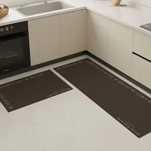 주방 욕실 규조토 발 매트 롱 숏 2종 세트 다크브라운 (KYR-WFK5LM0)