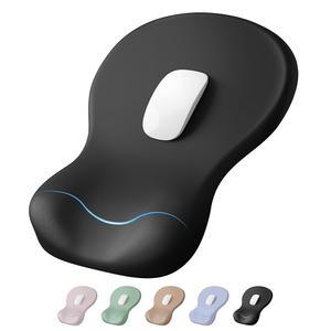 손목 받침대가 있는 인체공학적 마우스 패드, 책상용 지지대가 검은색 미끄럼 방지 하드 베이스 사무실/가정/여행 업무용 휴대용