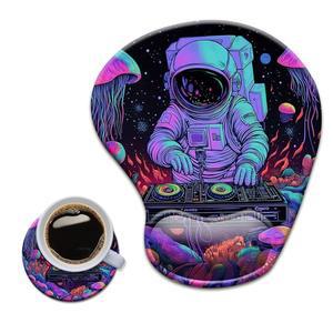 호포니 젤 손목 받침대 마우스 패드-에르고노믹 오피스 마우스패드(손목 지지대 포함), 미끄럼 방지, 홈 & 게임 데코 쿨 우주비행사용 디자인 책상 액세서리 매트