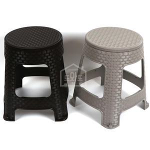 플라스틱 라탄회전의자 브라운 야외 보조