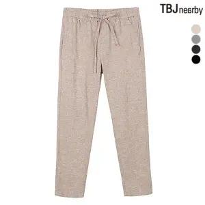 [하프클럽/티비제이]남성 코튼린넨 테이퍼드핏 올밴딩 팬츠(T192PT270P)