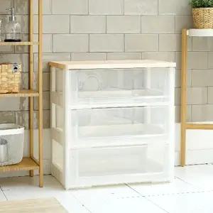 [보노하우스]블랑 모던 우드상판 서랍장 4단 (내추럴오크/화이트오크)