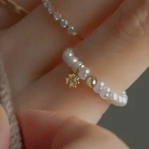 [더블유비엘][NEW진주/오닉스] wbL 14k 퓨리 천연석 클로버 반지 W