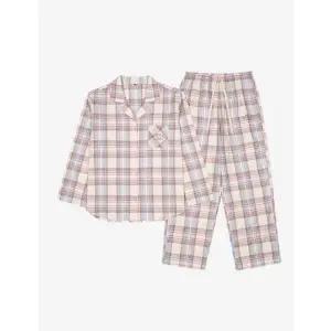 [롯데백화점]휠라언더웨어 영라이프 체크 여성파자마세트 PJG1445FLBE