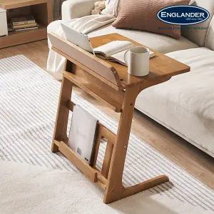 [50조한정]캔버라 고무나무 원목 사이드 테이블 매거진랙 간이테이블(정상