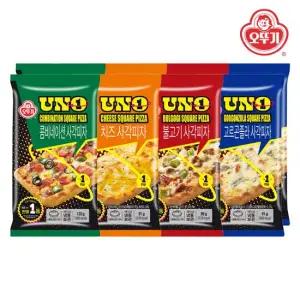 UNO 사각피자 콤비네이션 2개 + 치즈 2개 + 불고기 2개 + 고르곤졸라 2개 총8개