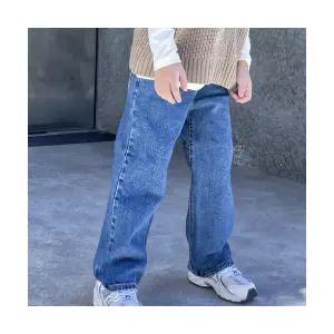 초등학생 청바지 주니어 남아 일자핏 데님팬츠 워싱 청코디 데일리룩