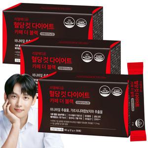 리얼메디온 혈당컷 다이어트 카페 더 블랙 3박스 아메리카노맛 설탕당류ZERO 바나바잎 가르시니아 캄보 지아 추출물 체지방감소 보조제 커피맛 혈당케어 컷타임