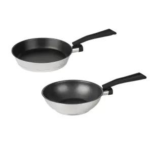 알텐바흐 디펜더스 통5중 스테인레스 후라이팬 24팬+24웍 2종세트 (모든열원용-인덕션 가스레인지)