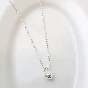 [럽꾸] SN3016 통통 하트 실버 목걸이(Silver925)