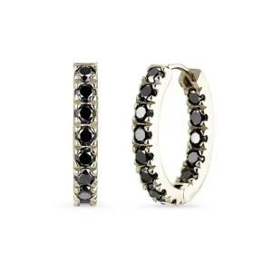 14k 엣지 블랙 다이아몬드 테니스 링귀걸이_대